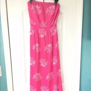 Hollister pink maxi dress summer tropical size M